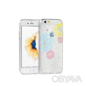 Чехол накладка Remax Flowers iPhone 6/6s - прозрачный и стильный силиконовый чех. . фото 1