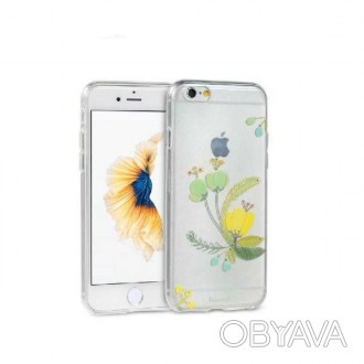 Чехол накладка Remax Flowers iPhone 6 Plus - прозрачный и стильный силиконовый ч. . фото 1