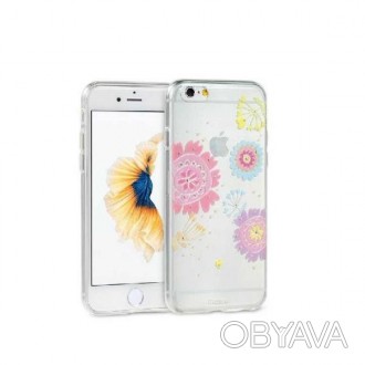 Чехол накладка Remax Flowers iPhone 6/6s - прозрачный и стильный силиконовый чех. . фото 1