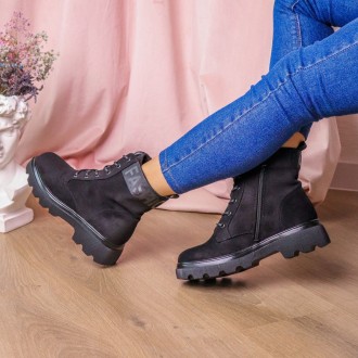 Женские ботинки черные Kaitlin 2276 Ботиночки женские выполнены из искусственной. . фото 5