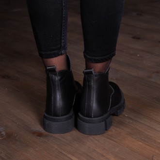 Женские ботинки черные Tross 3352 Ботинки женские выполнены из натуральной кожи . . фото 5