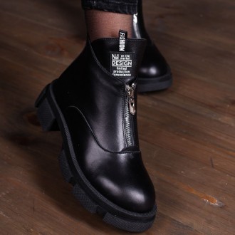 Женские ботинки черные Tross 3352 Ботинки женские выполнены из натуральной кожи . . фото 8
