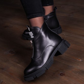 Женские ботинки черные Tross 3352 Ботинки женские выполнены из натуральной кожи . . фото 3