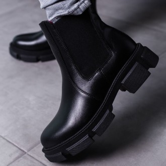 Женские ботинки черные Trotter 3447 Ботинки женские выполнены из натуральной кож. . фото 4
