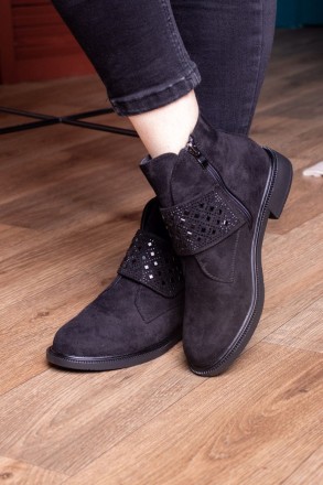 Женские ботинки черные Tweety 2447 Ботинки женские выполнены из искусственной за. . фото 5