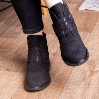 Женские ботинки черные Tweety 2447 Ботинки женские выполнены из искусственной за. . фото 2
