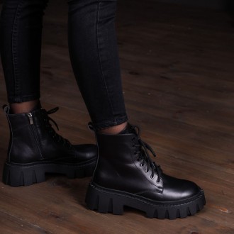 Женские ботинки черные Ursula 3347 Ботинки женские выполнены из натуральной кожи. . фото 5