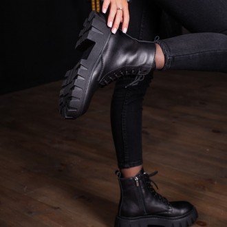 Женские ботинки черные Ursula 3347 Ботинки женские выполнены из натуральной кожи. . фото 6