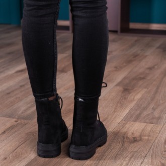 Женские ботинки зимние черные Bolt 3340 Ботинки женские выполнены из искусственн. . фото 7