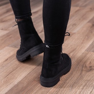 Женские ботинки зимние черные Bolt 3340 Ботинки женские выполнены из искусственн. . фото 4