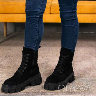 Женские зимние ботинки черные Bronco 3370 Ботинки женские выполнены из исскусств. . фото 1