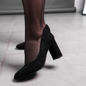 Женские туфли черные Biden 3588 Туфли женские выполнены из искусственной замши. . . фото 5