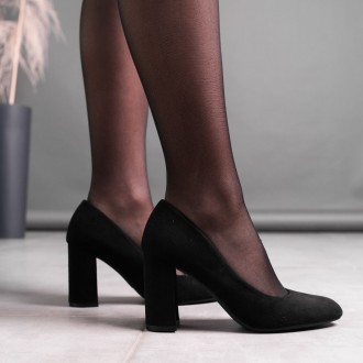 Женские туфли черные Biden 3588 Туфли женские выполнены из искусственной замши. . . фото 2