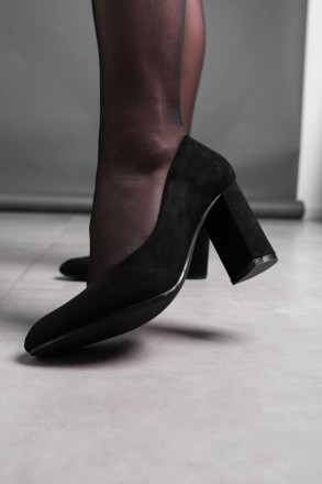 Женские туфли черные Biden 3588 Туфли женские выполнены из искусственной замши. . . фото 8
