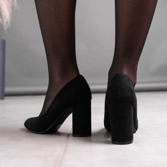 Женские туфли черные Biden 3588 Туфли женские выполнены из искусственной замши. . . фото 7