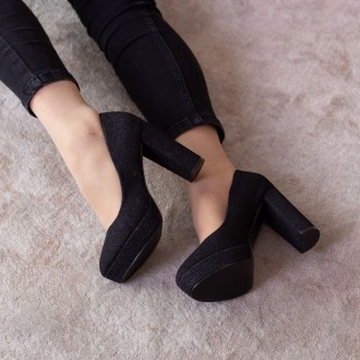 Женские туфли черные Bronson 2541 Туфли женские выполнены из текстиля. Модель ак. . фото 3