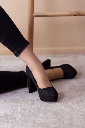 Женские туфли черные Bronson 2541 Туфли женские выполнены из текстиля. Модель ак. . фото 7