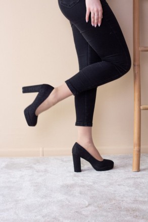 Женские туфли черные Bronson 2541 Туфли женские выполнены из текстиля. Модель ак. . фото 4