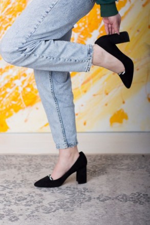 Женские туфли черные Daggi 2657 Туфли женские выполнены из искусственной замши. . . фото 6