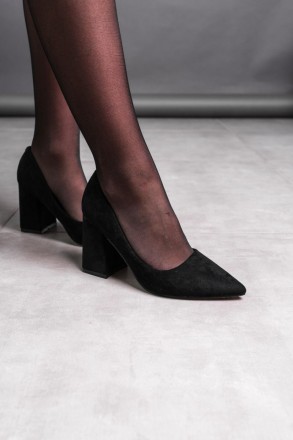 Женские туфли черные Elon 3591 Туфли женские выполнены из искусственной замши. М. . фото 11
