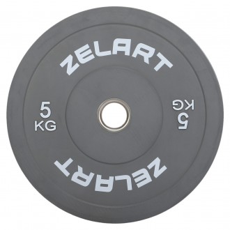 Резиновый (бамперный) диск для кроссфита 5 кг Zelart 
Тип: диск.
Материал сердце. . фото 3