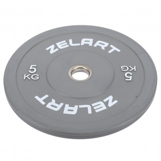 Резиновый (бамперный) диск для кроссфита 5 кг Zelart 
Тип: диск.
Материал сердце. . фото 2