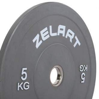 Резиновый (бамперный) диск для кроссфита 5 кг Zelart 
Тип: диск.
Материал сердце. . фото 4
