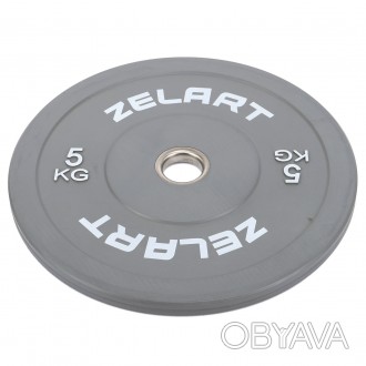 Резиновый (бамперный) диск для кроссфита 5 кг Zelart 
Тип: диск.
Материал сердце. . фото 1