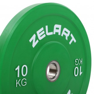 Резиновый (бамперный) диск для кроссфита 10 кг Zelart 
Материал сердцевины: стал. . фото 5