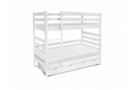 Кровать Засоня 90 х 200 см с 2-мя ящиками (белая) Двухъярусная кровать для детей. . фото 3