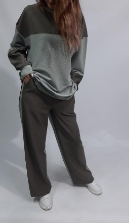 Женский костюм кофта оверсайз и штаны палаццо "Зоря" AGON WEAR
Материал: Петля л. . фото 2