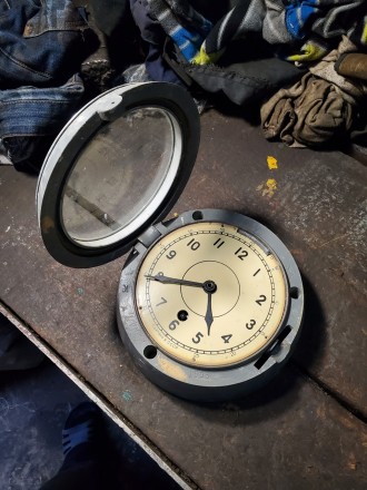 Продам Часы настенные механические трюмные судовые часы корабля катера лодки рет. . фото 5