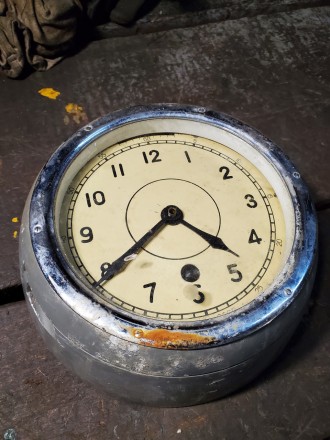 Продам Часы настенные механические трюмные судовые часы корабля катера лодки рет. . фото 7