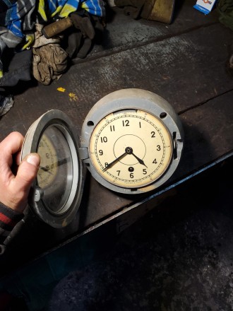 Продам Часы настенные механические трюмные судовые часы корабля катера лодки рет. . фото 3