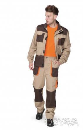 Костюм ИТР состоит из куртки и брюк. Основной цвет песочный, дополнительный цвет. . фото 1