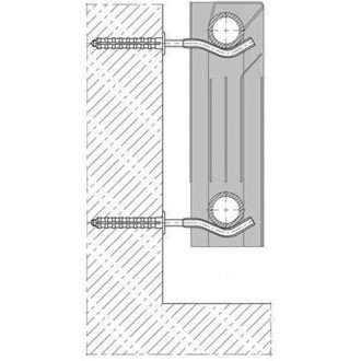 Комплект кронштейнов секционного радиатора штырьковый белый с дюбелем Ø8х170мм (. . фото 4