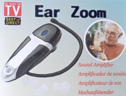 Слуховий апарат - Підсилювач звуку Ear Zoom Xigma Чорний з сріблястим+3 насадки+. . фото 9