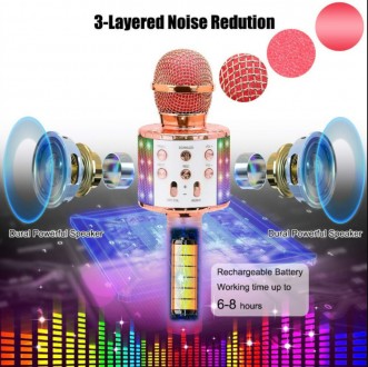 Основні характеристики Bluetooth мікрофон-караоке WS-858 з динаміком (колонкою),. . фото 5