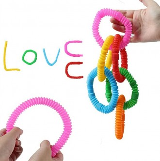 Набор из 5 игрушек для детей POP Tubes - яркие цветные трубки легко соединяются . . фото 11