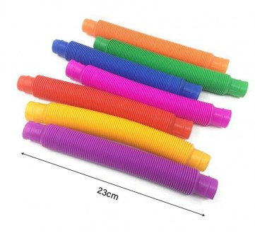Набор из 5 игрушек для детей POP Tubes - яркие цветные трубки легко соединяются . . фото 3