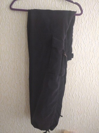 Черные вельветовые штаны карго на худеньких, Vinci, по бирке указано W: 26 L:34.. . фото 7