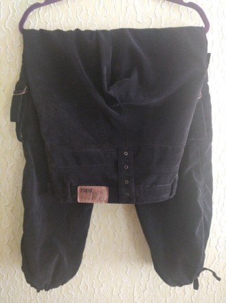 Черные вельветовые штаны карго на худеньких, Vinci, по бирке указано W: 26 L:34.. . фото 6