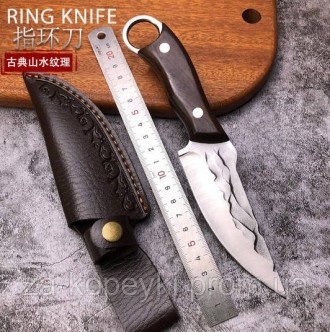 Нож охотничий походный с деревянной рукоятью в чехле 
H01– это нож охотничье-пох. . фото 3