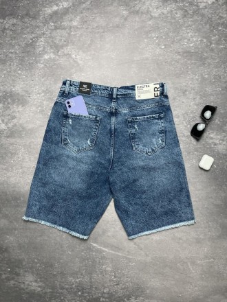 Джинсовые шорты для мужчин темно-синие, модные летние мужские шорты рваные 
Мужс. . фото 9