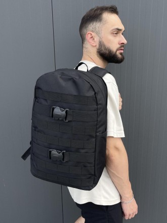 Чоловічий стильний рюкзак спортивний чорний
- Розмір: 45х27,5х15 см; 
- Матеріал. . фото 5
