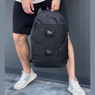 Чоловічий стильний рюкзак спортивний чорний
- Розмір: 45х27,5х15 см; 
- Матеріал. . фото 2
