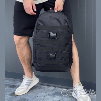 Чоловічий стильний рюкзак спортивний чорний
- Розмір: 45х27,5х15 см; 
- Матеріал. . фото 1