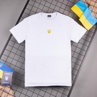 Чоловіча патріотична футболка Pobedov Peremoga з принтом Герб бавовняна з україн. . фото 2