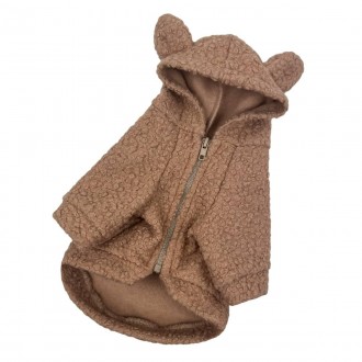 Теплая модная одежда для собак свитер повседневный толстовка баранчик бежевая с . . фото 4