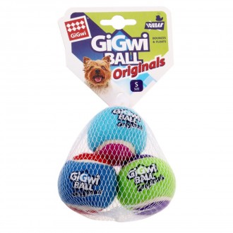 Гумова іграшка м'ячик із пищалкою для собак 5 см набір із 3 штук
Gigwi Ball - це. . фото 2